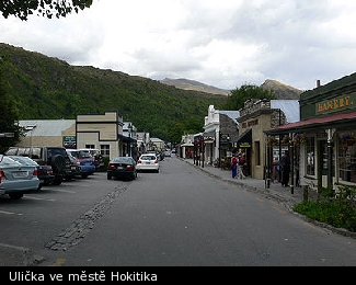 Ulička ve městě Hokitika
